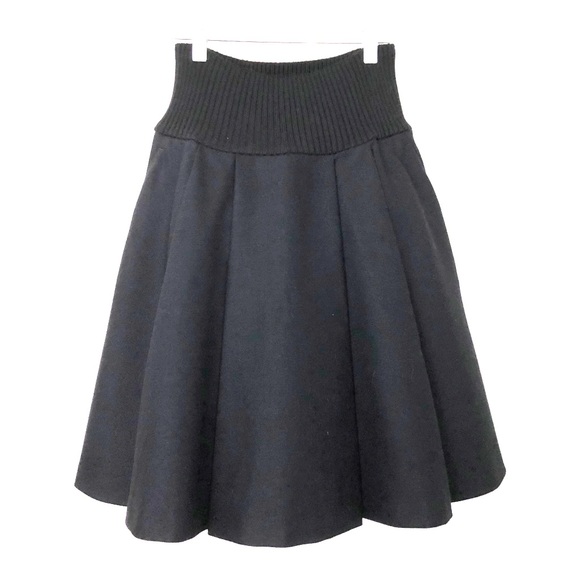 Jil Sander Navy Black Wool Pleat Skirt w/Sweater - Picture 1 of 7